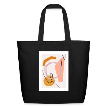 April Abstract - Eco-Friendly Cotton Tote - black - Front