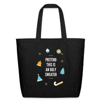 Blue Icons Christmas Occasion girl - Eco-Friendly Cotton Tote - black - Front
