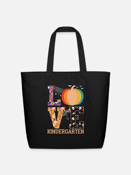 Love Pumpkin Candy Corn Halloween Love Costume Men - Eco-Friendly Cotton Tote - black