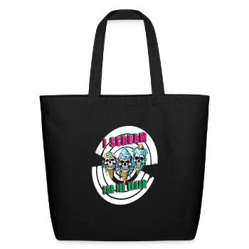I Scream For Ice Cream - White Spiral Brain Freeze - Eco-Friendly Cotton Tote - black - Front