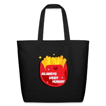 VERY HUNGRY - Eco-Friendly Cotton Tote - black - Front