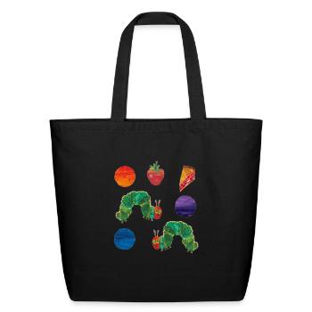 Hungry Caterpillar - Eco-Friendly Cotton Tote - black - Front