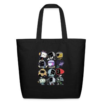TV Men Digital Icon (Retro Computer Graphics) - Eco-Friendly Cotton Tote - black - Front
