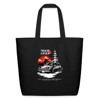 Trueno AE86 in Action - Eco-Friendly Cotton Tote - black - Front