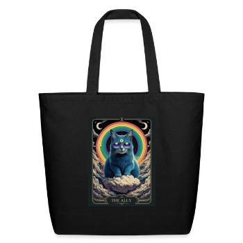 tarot card the alley blue cat rainbow sunglasses - Eco-Friendly Cotton Tote - black - Front