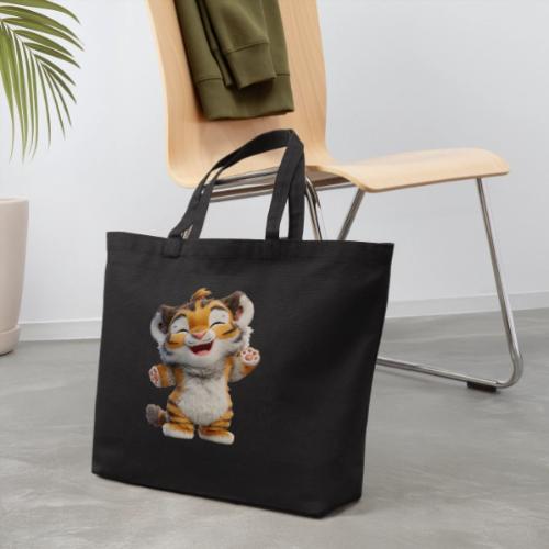 Energetic Baby Tiger Standing with Joy - Eco-Friendly Cotton Tote