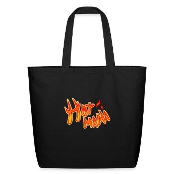 Hot mama on fire typography sexy girl mature women - Eco-Friendly Cotton Tote - black - Front