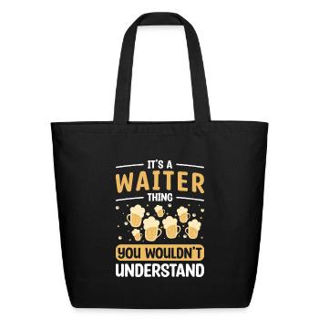 Waiter Gastro Apron - Eco-Friendly Cotton Tote - black - Front