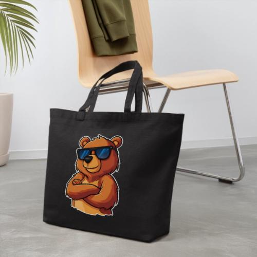 Cool Bear Sunglasses Cartoon Design - Eco-Friendly Cotton Tote