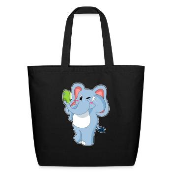 Elephant Mobile - Eco-Friendly Cotton Tote - black - Front