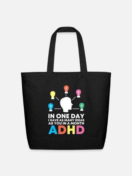 Adhd Awareness Month Adhd Disorder - Eco-Friendly Cotton Tote - black