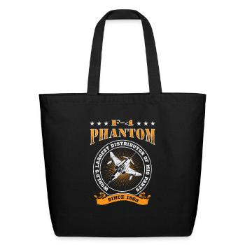 F4 Phantom Vintage Badge - Eco-Friendly Cotton Tote - black - Front