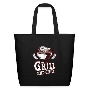 Grill And Chill - Eco-Friendly Cotton Tote - black - Front