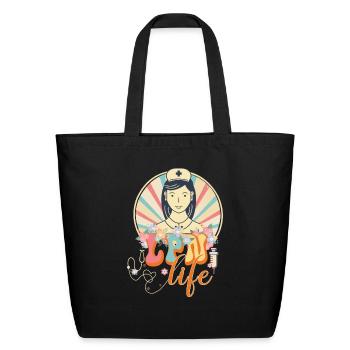 LPN life - Eco-Friendly Cotton Tote - black - Front