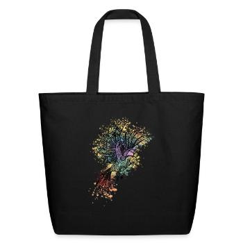 ornamental bird - Eco-Friendly Cotton Tote - black - Front