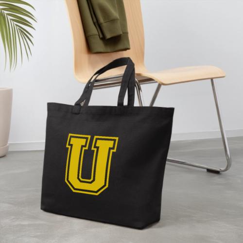 Letter U – Capital Athletic Alphabet Monogram - Eco-Friendly Cotton Tote
