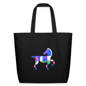 Horse Design - Eco-Friendly Cotton Tote - black - Front