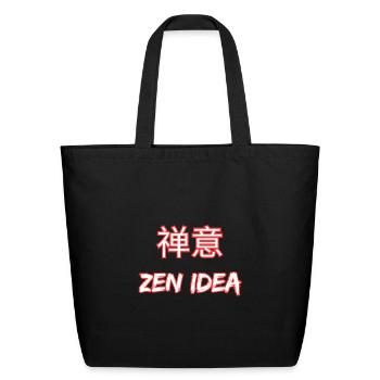 zen idea - Eco-Friendly Cotton Tote - black - Front