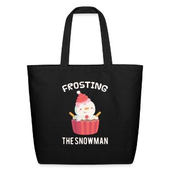 Funny Frosting The Snowman Cupcake - Eco-Friendly Cotton Tote - black - Front