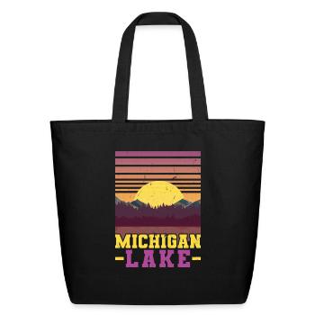 Lake Michigan - Eco-Friendly Cotton Tote - black - Front