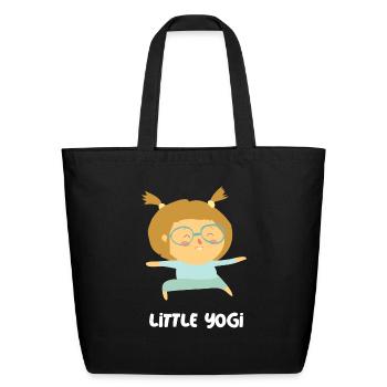 Cute Little Yogi - Eco-Friendly Cotton Tote - black - Front