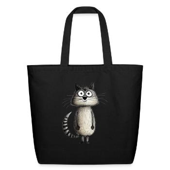 Funny cat. - Eco-Friendly Cotton Tote - black - Front