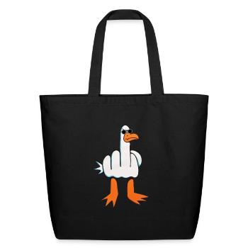 Rude Seagull Design Unis Funny Rude Seagulls Gift - Eco-Friendly Cotton Tote - black - Front