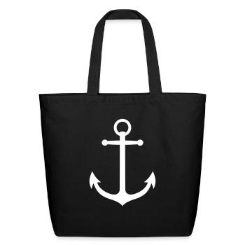 anchor - Eco-Friendly Cotton Tote - black - Front