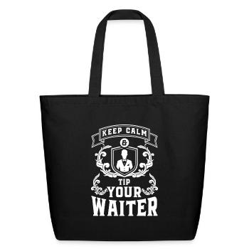 Waiter Guests Service - Eco-Friendly Cotton Tote - black - Front