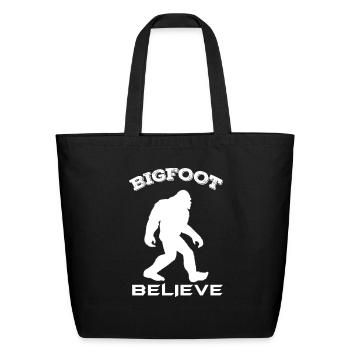 Bigfoot Yeti - Eco-Friendly Cotton Tote - black - Front