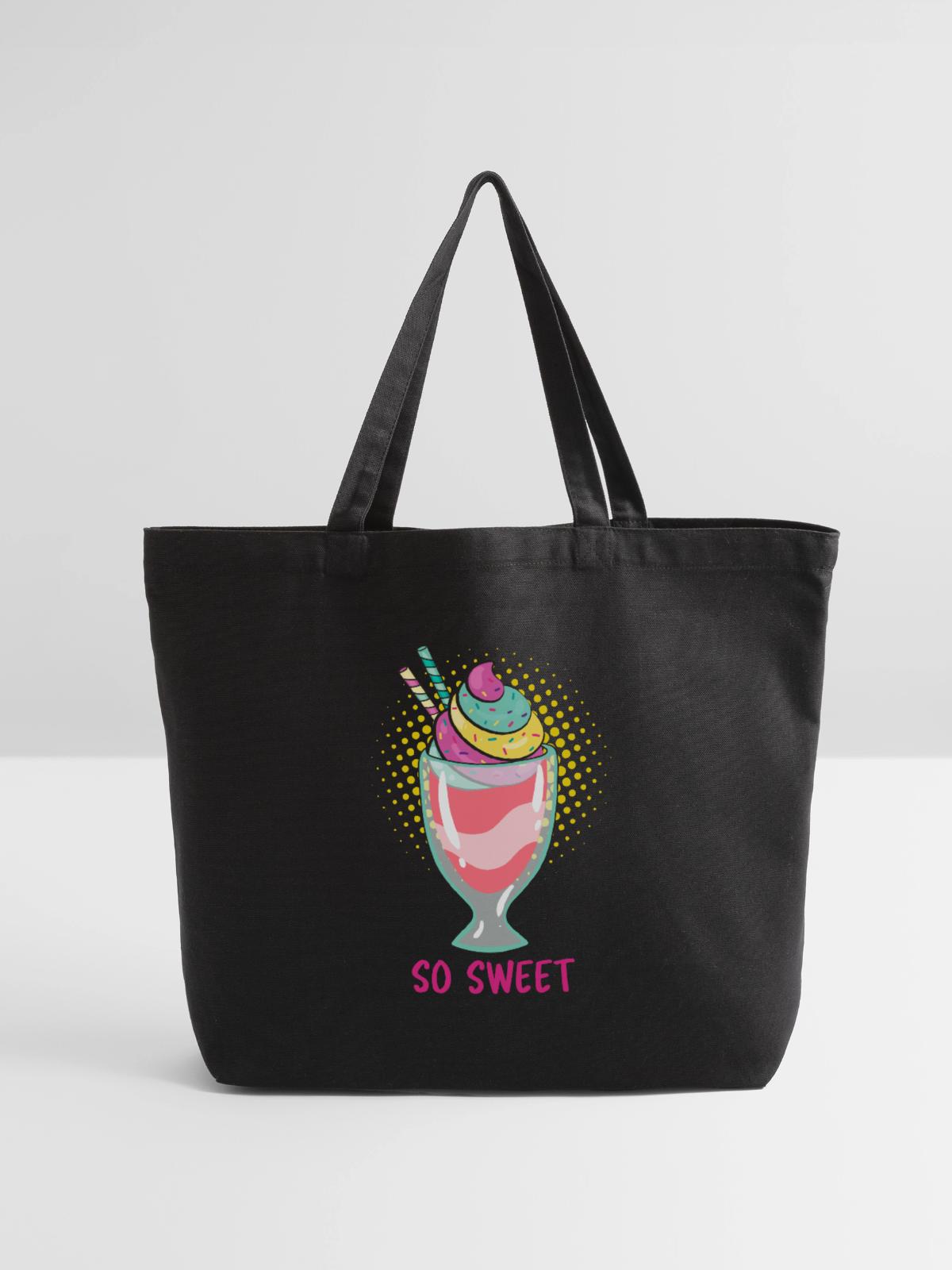 So sweet - Eco-Friendly Cotton Tote - black - Front