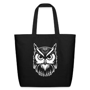 Owl Bird Birds - Eco-Friendly Cotton Tote - black - Front