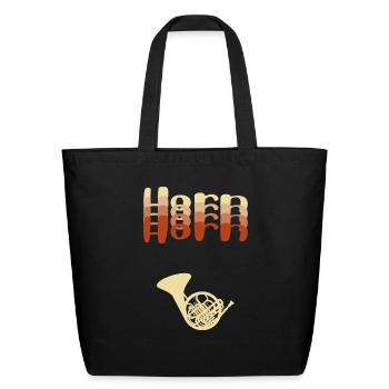 Horn Vintage - Eco-Friendly Cotton Tote - black - Front