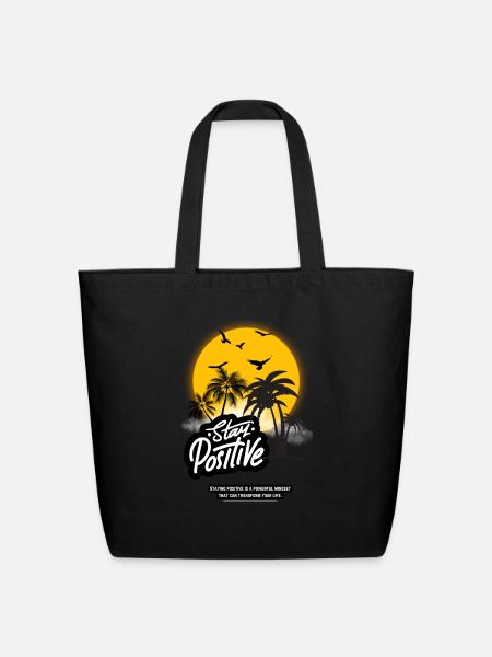 Stay Positive - Eco-Friendly Cotton Tote - black