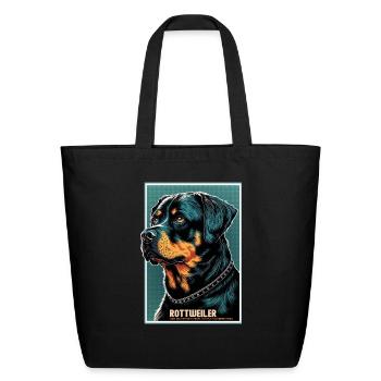 Rottweiler - Guardians of Heart - Eco-Friendly Cotton Tote - black - Front