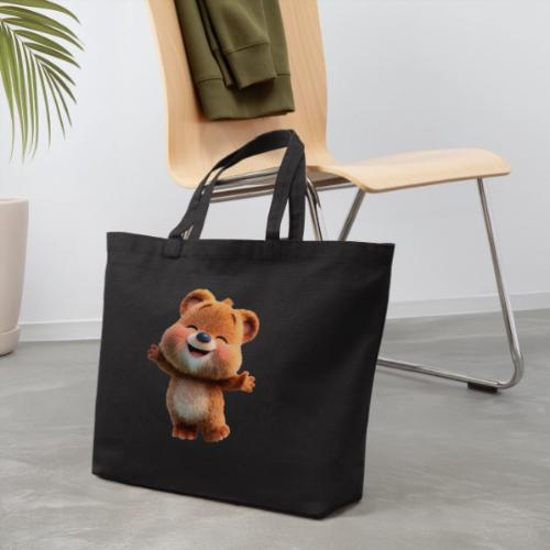 Joyful Baby Bear with Arms Up - Eco-Friendly Cotton Tote