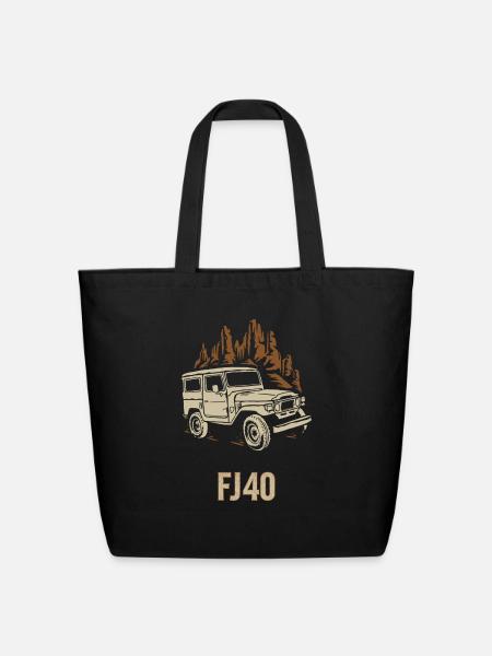 TOYOTA CRUISER FJ 40 - Eco-Friendly Cotton Tote - black