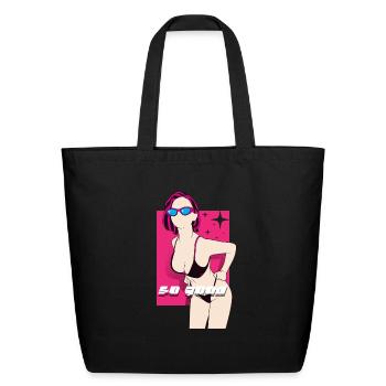 so good - Eco-Friendly Cotton Tote - black - Front