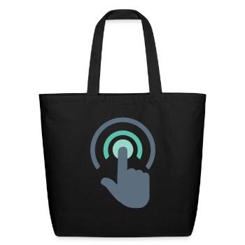 Touch screen hand gesture icon - Eco-Friendly Cotton Tote - black - Front