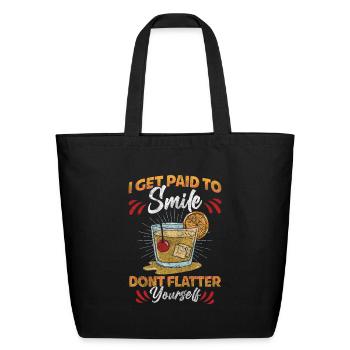 Cocktail Waiter Mixed Drink Barman - Eco-Friendly Cotton Tote - black - Front