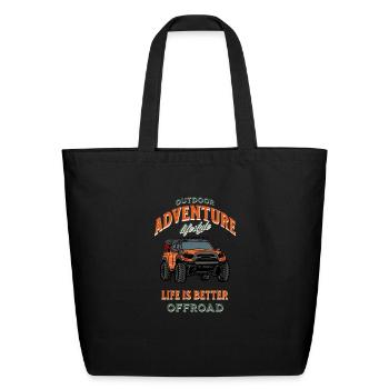 Outdoor off road lifestyle Toyolta Hilux - Eco-Friendly Cotton Tote - black - Front