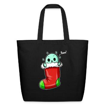 Boo Spirit In Christmas Chimney Sock Christmas - Eco-Friendly Cotton Tote - black - Front