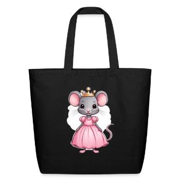 Cute princess mouse - Eco-Friendly Cotton Tote - black - Front