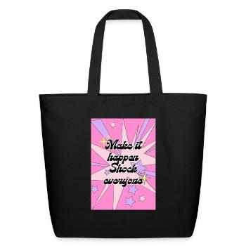 Blue Gradient Minimal Motivational Quotes Poster - Eco-Friendly Cotton Tote - black - Front