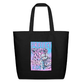 PROTECT TRANS KIDS - Eco-Friendly Cotton Tote - black - Front