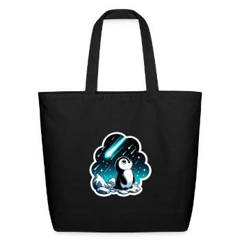 Penguin - Eco-Friendly Cotton Tote - black - Front