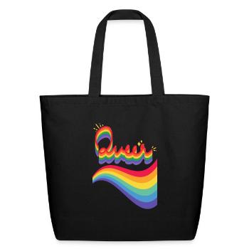 Queer Rainbow - Eco-Friendly Cotton Tote - black - Front