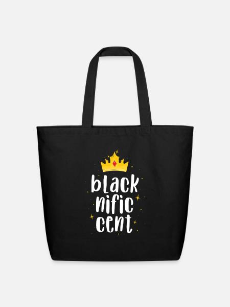Blacknificent Black History Month African Pride - Eco-Friendly Cotton Tote - black
