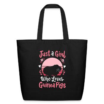 Guinea Pig Cavy Guinea Pig Mom - Eco-Friendly Cotton Tote - black - Front
