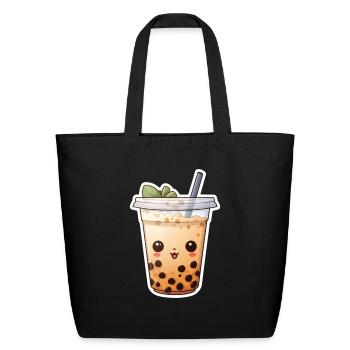 Bubble tea - Eco-Friendly Cotton Tote - black - Front